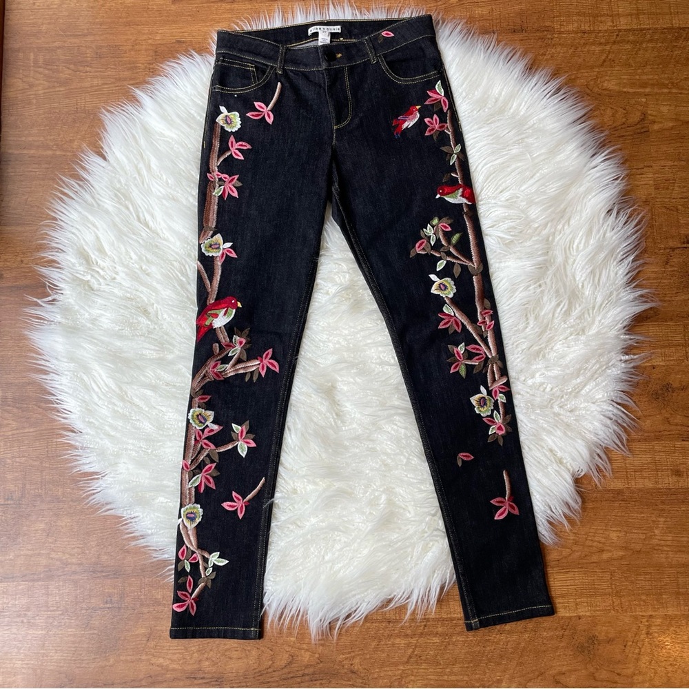 Alice + Olivia embroidered jeans